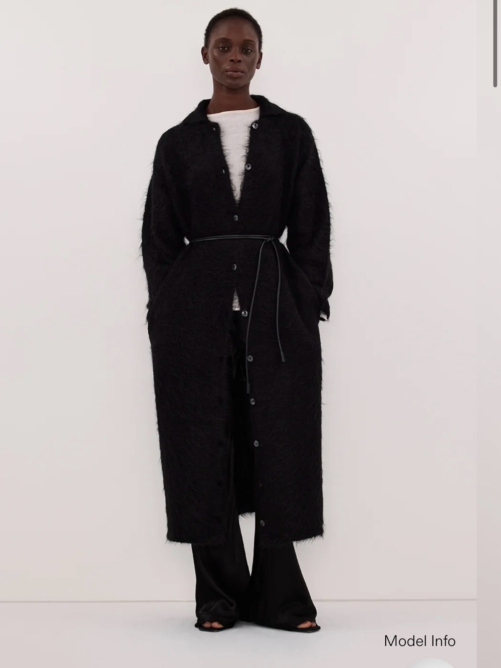 DISSH Salma Black Alpaca Longline Cardigan Coat Size L - Picture 1 of 3